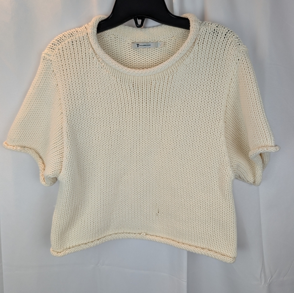 Alexander Wang Cream Knit Short Sleeve Top Size XS In VGUC
